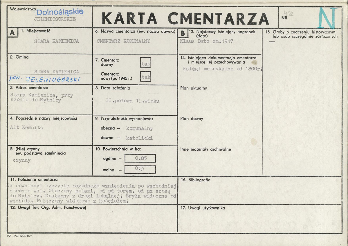 Karta cmentarza, skan nr 1