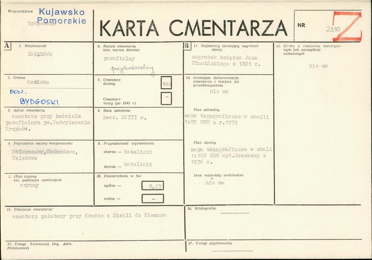 KC - Karta cmentarza, skan nr 1