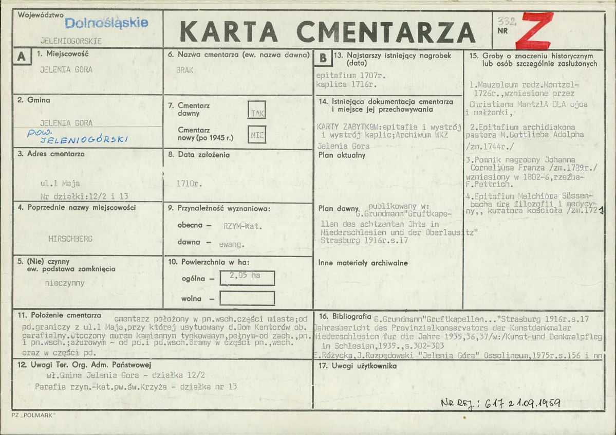 Karta cmentarza, skan nr 1