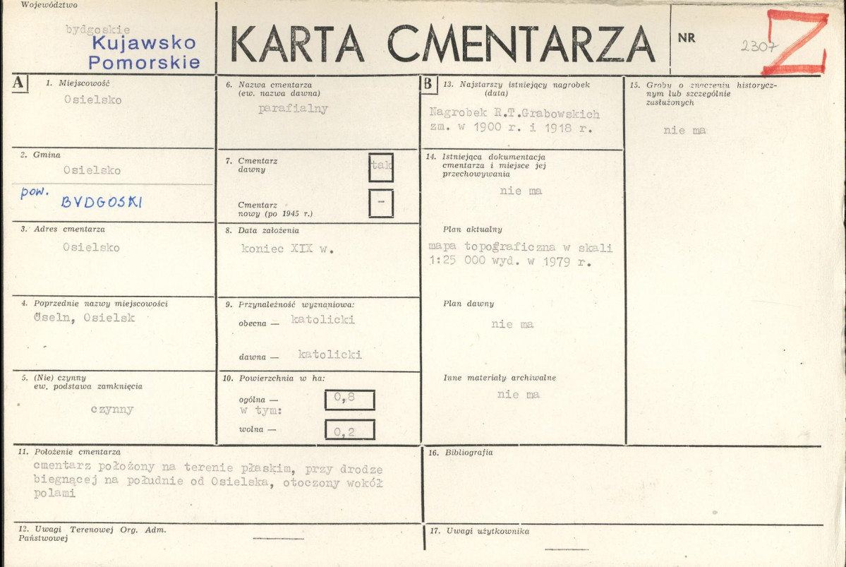 KC - Karta cmentarza, skan nr 1