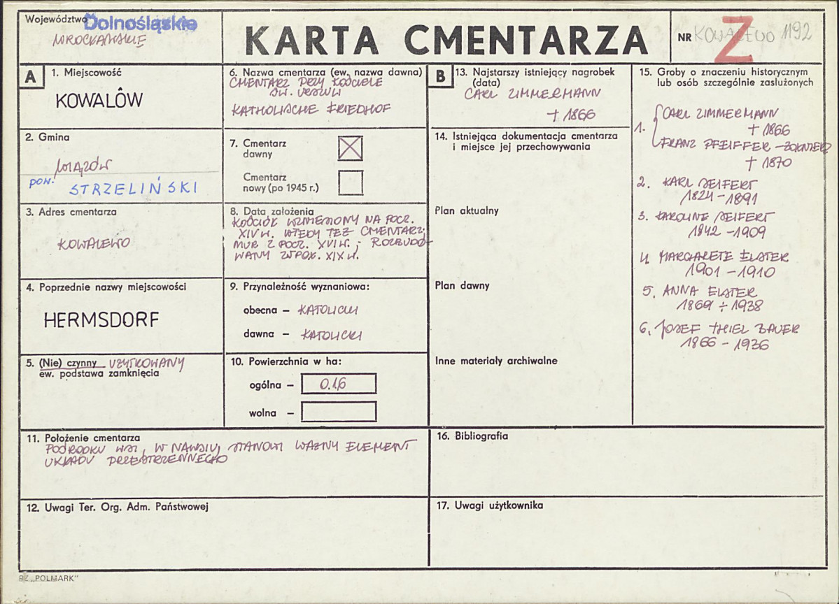 Karta cmentarza, skan nr 1