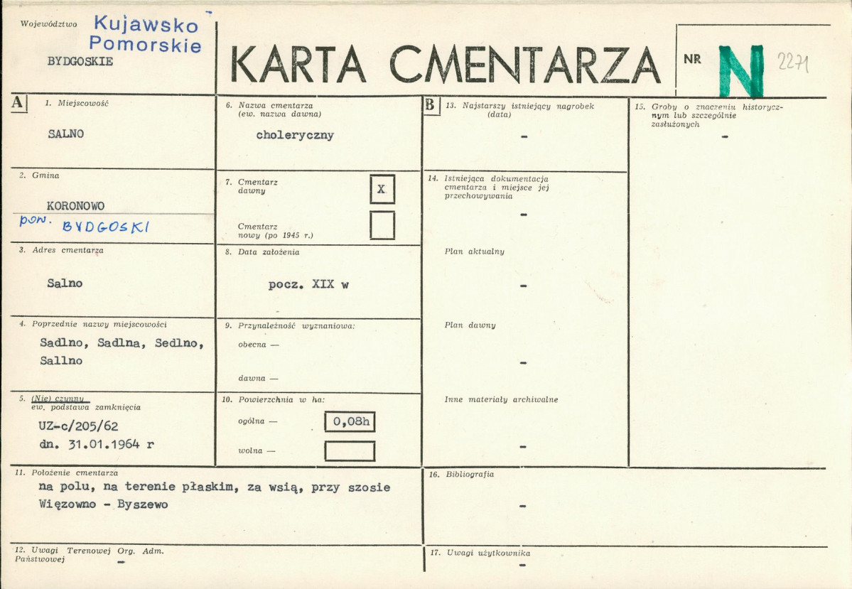 KC - Karta cmentarza, skan nr 1