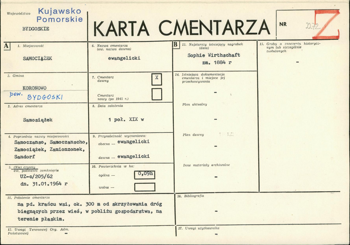 KC - Karta cmentarza, skan nr 1