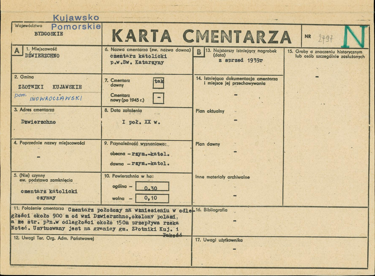 KC - Karta cmentarza, skan nr 1