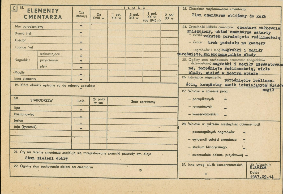 KC - Karta cmentarza, skan nr 2