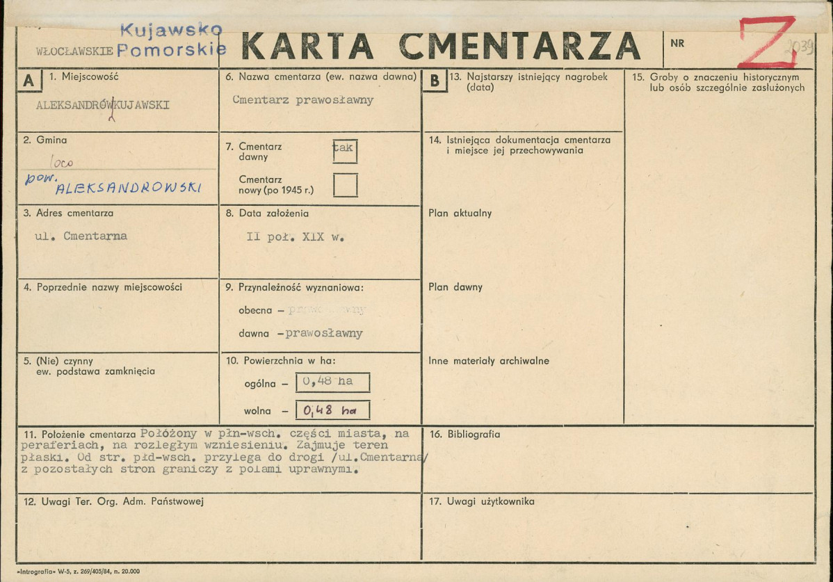 Karta cmentarza, skan nr 1