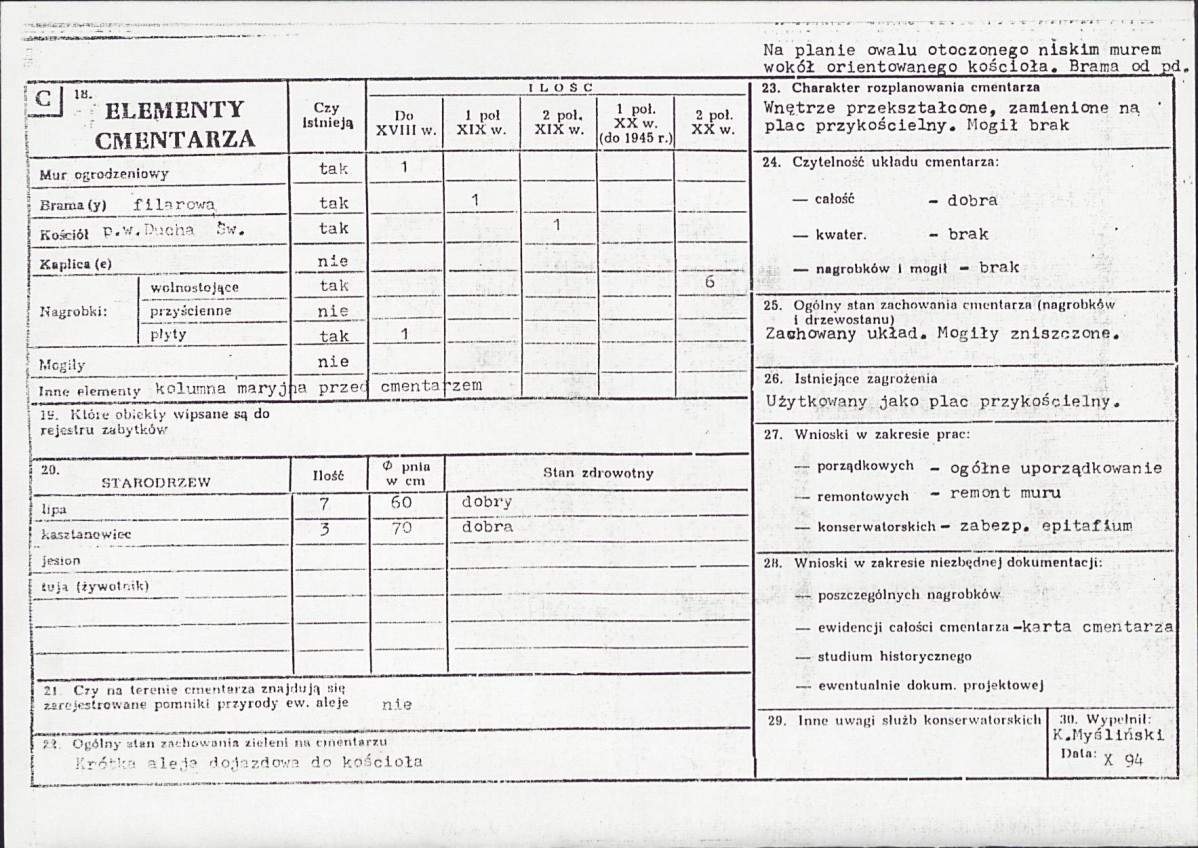 KC - Karta cmentarza, skan nr 2