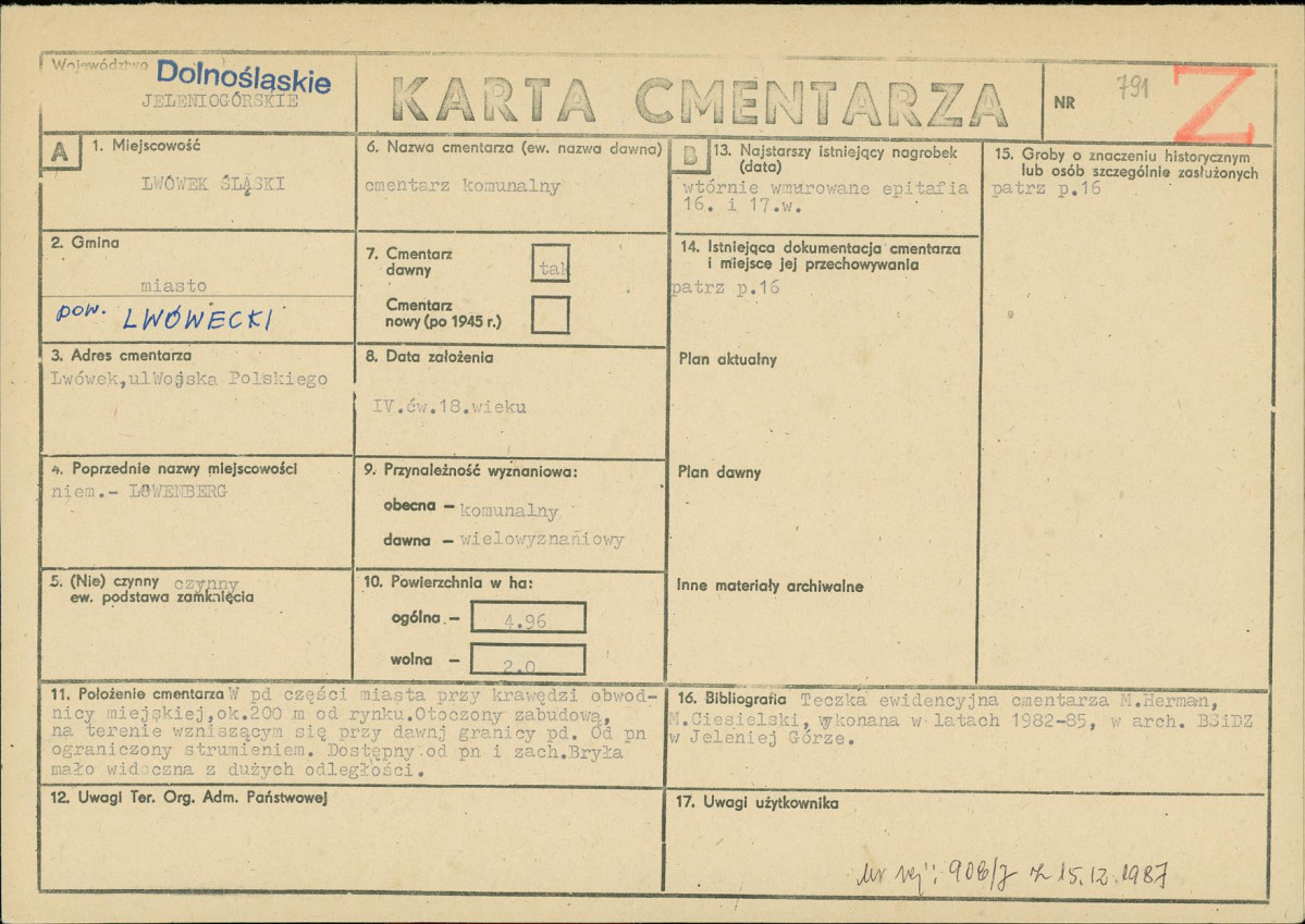 Karta cmentarza, skan nr 1
