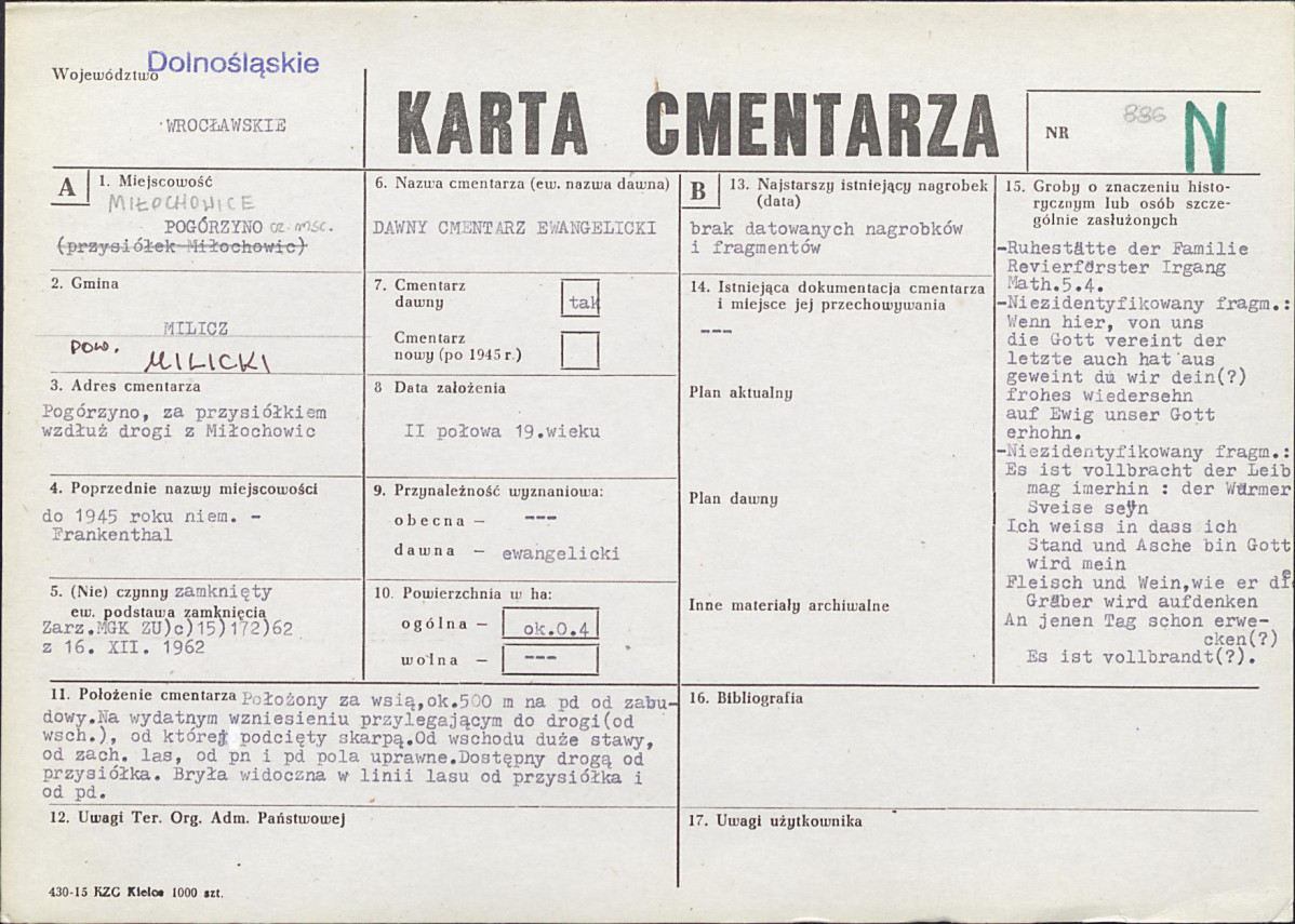 KC - Karta cmentarza, skan nr 1