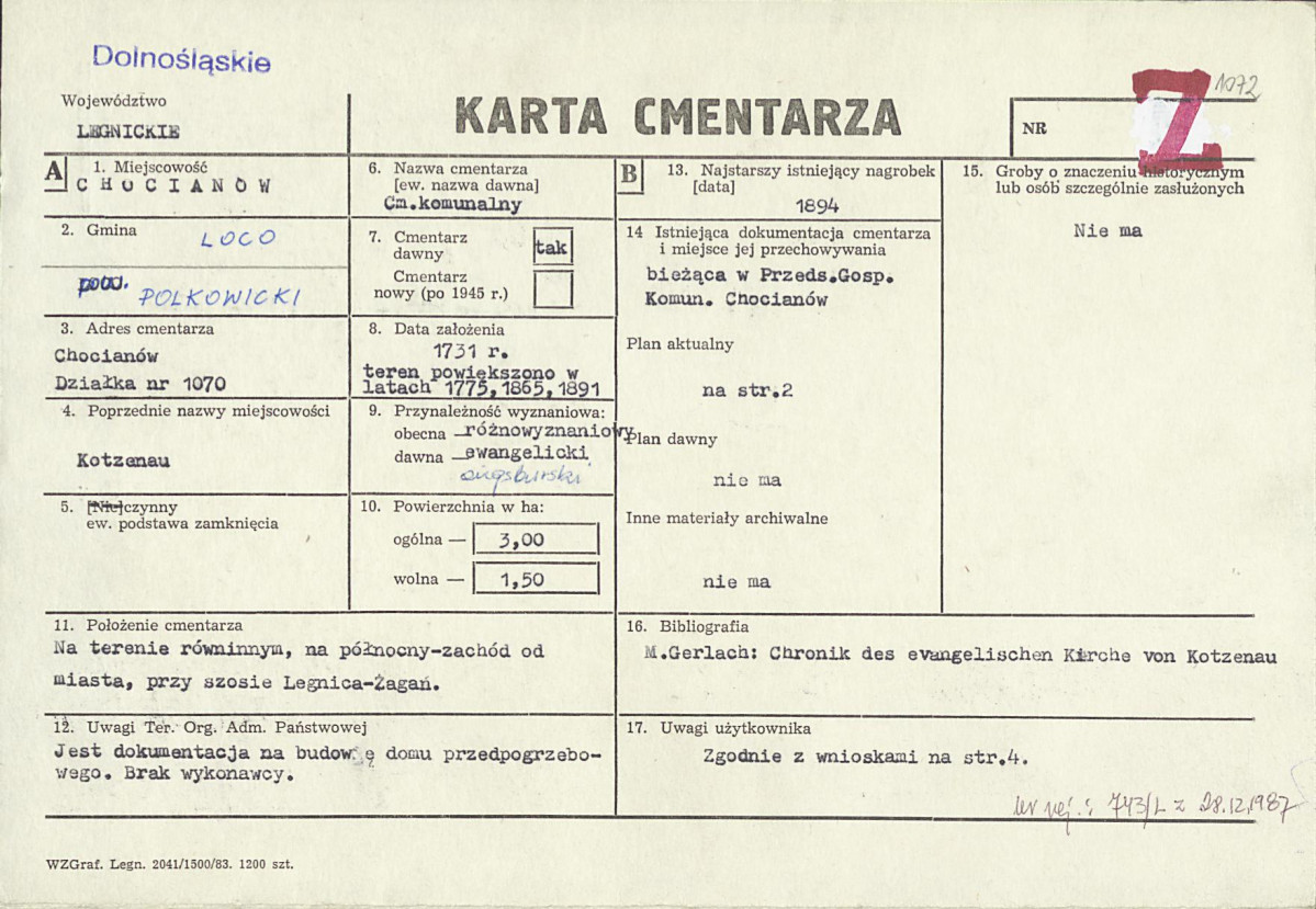 Karta cmentarza, skan nr 1