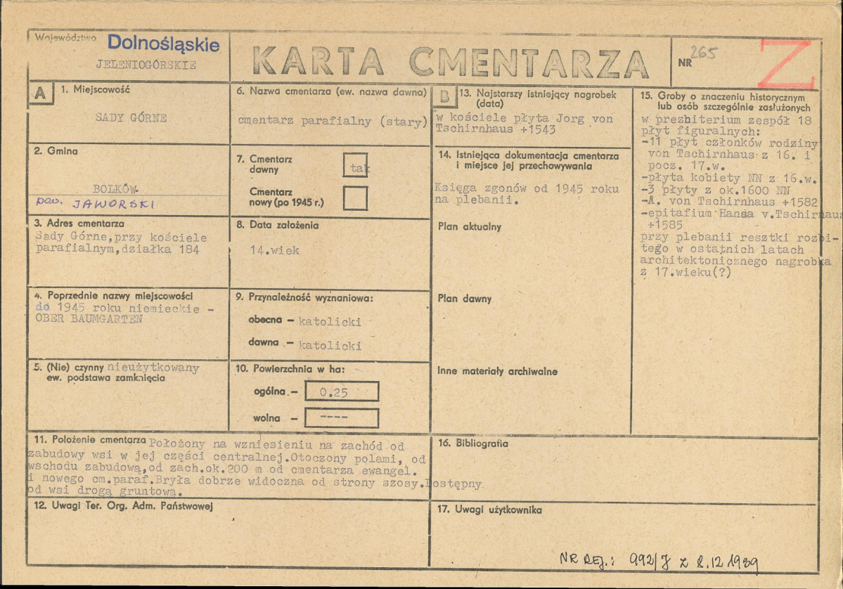 Karta cmentarza, skan nr 1