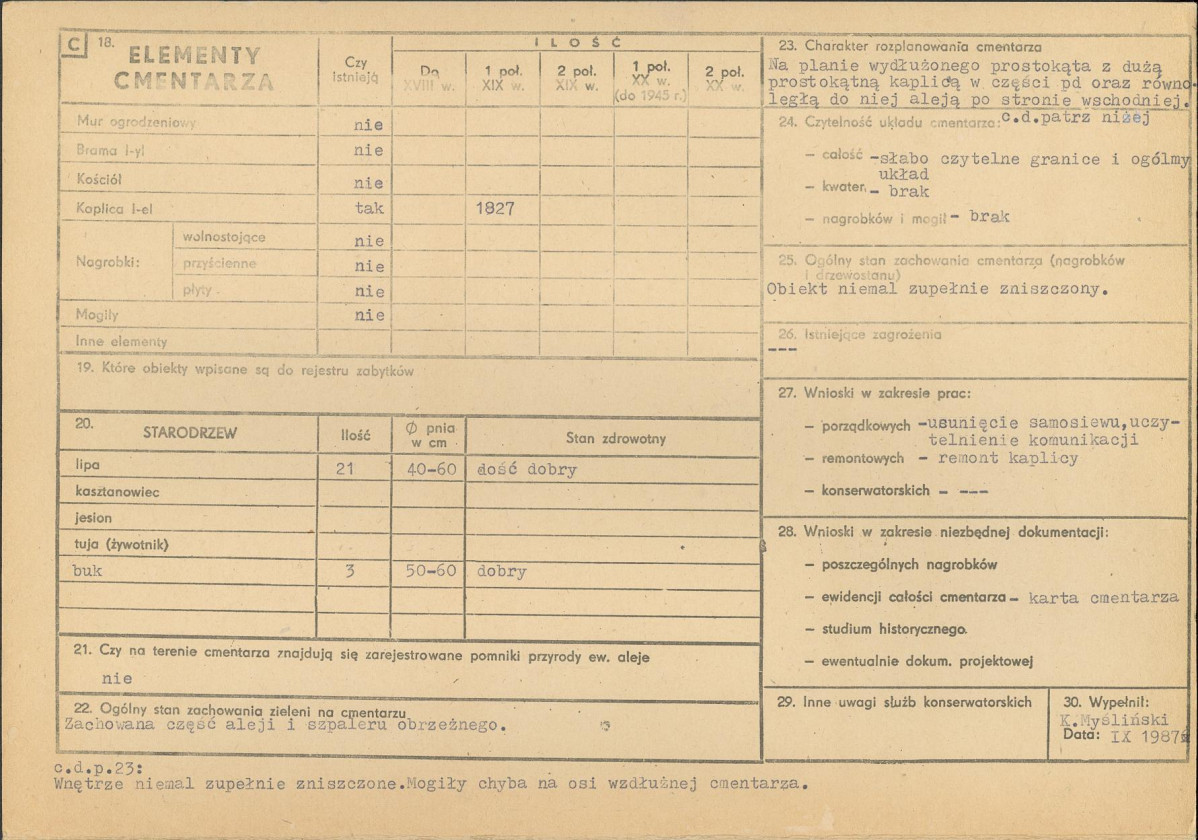 Karta cmentarza, skan nr 2