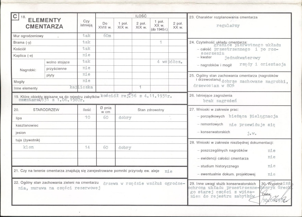KC - Karta cmentarza, skan nr 2