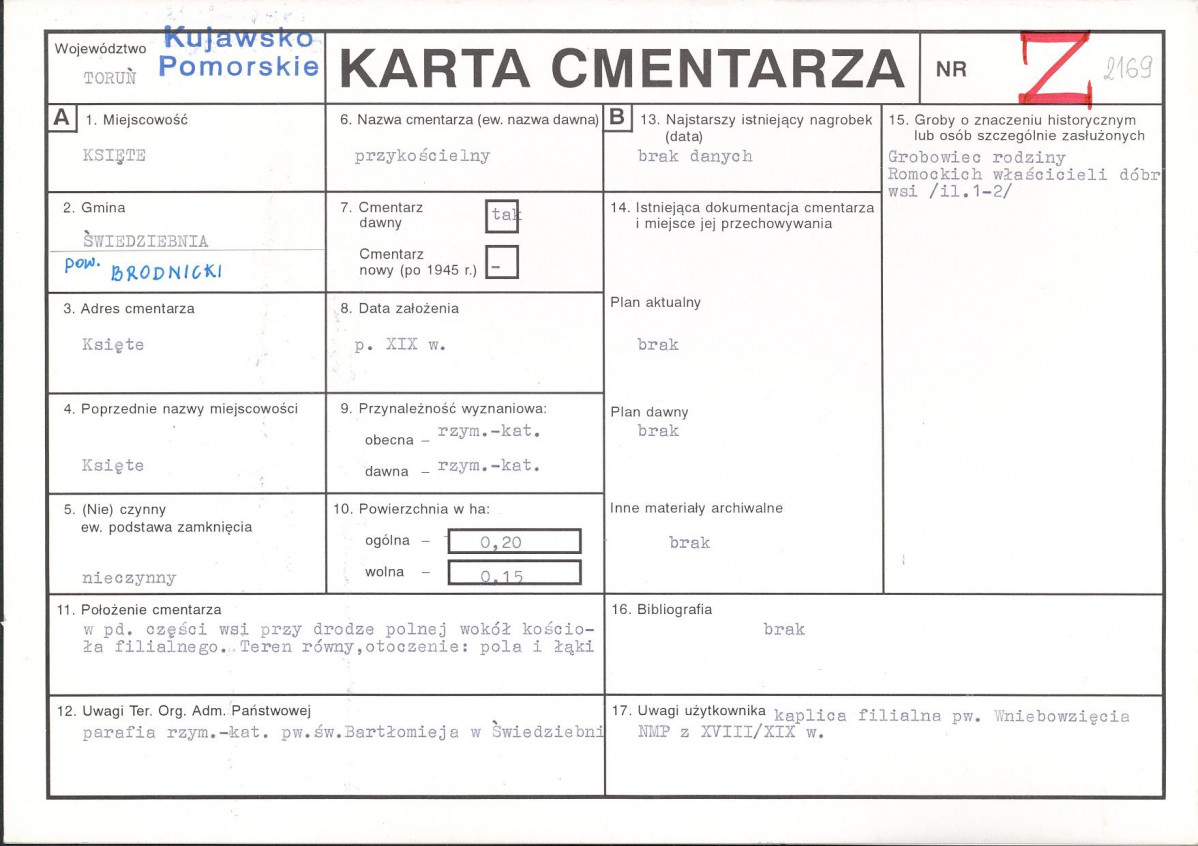 KC - Karta cmentarza, skan nr 1