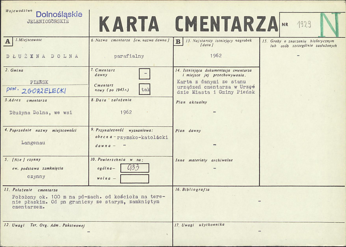 KC - Karta cmentarza, skan nr 1