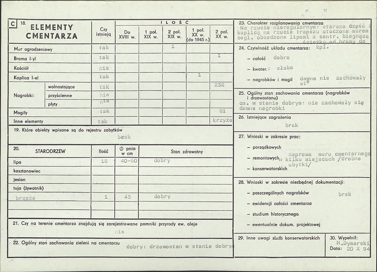 Karta cmentarza, skan nr 2
