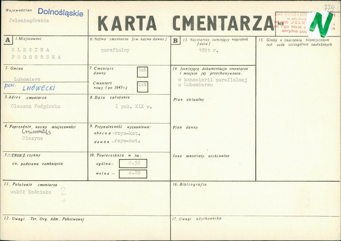 Karta cmentarza, skan nr 1