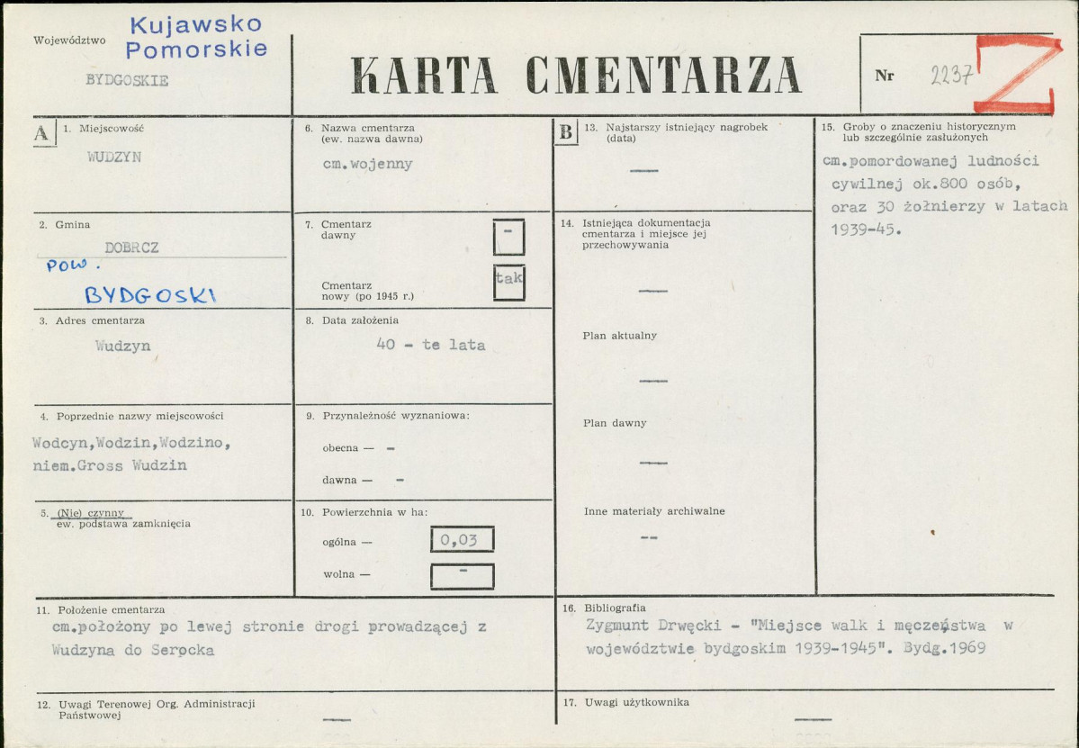 KC - Karta cmentarza, skan nr 1