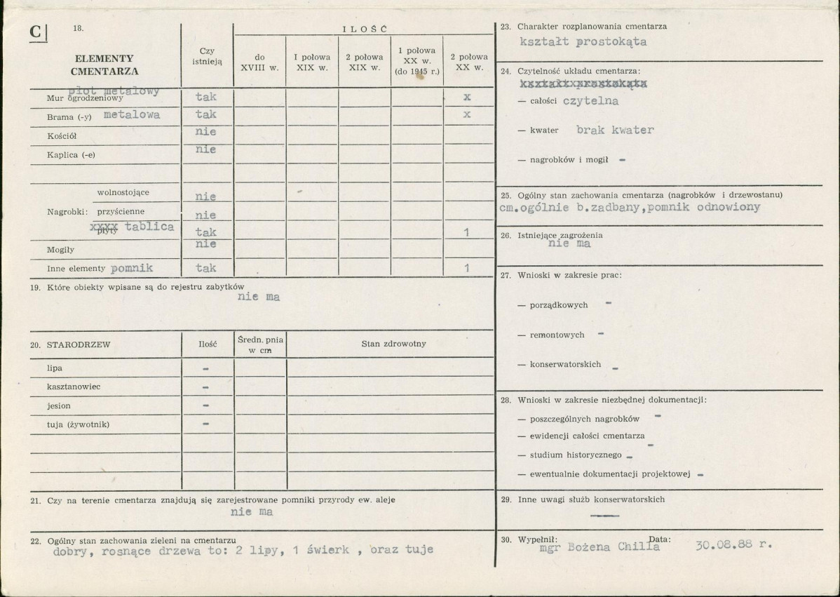 KC - Karta cmentarza, skan nr 2