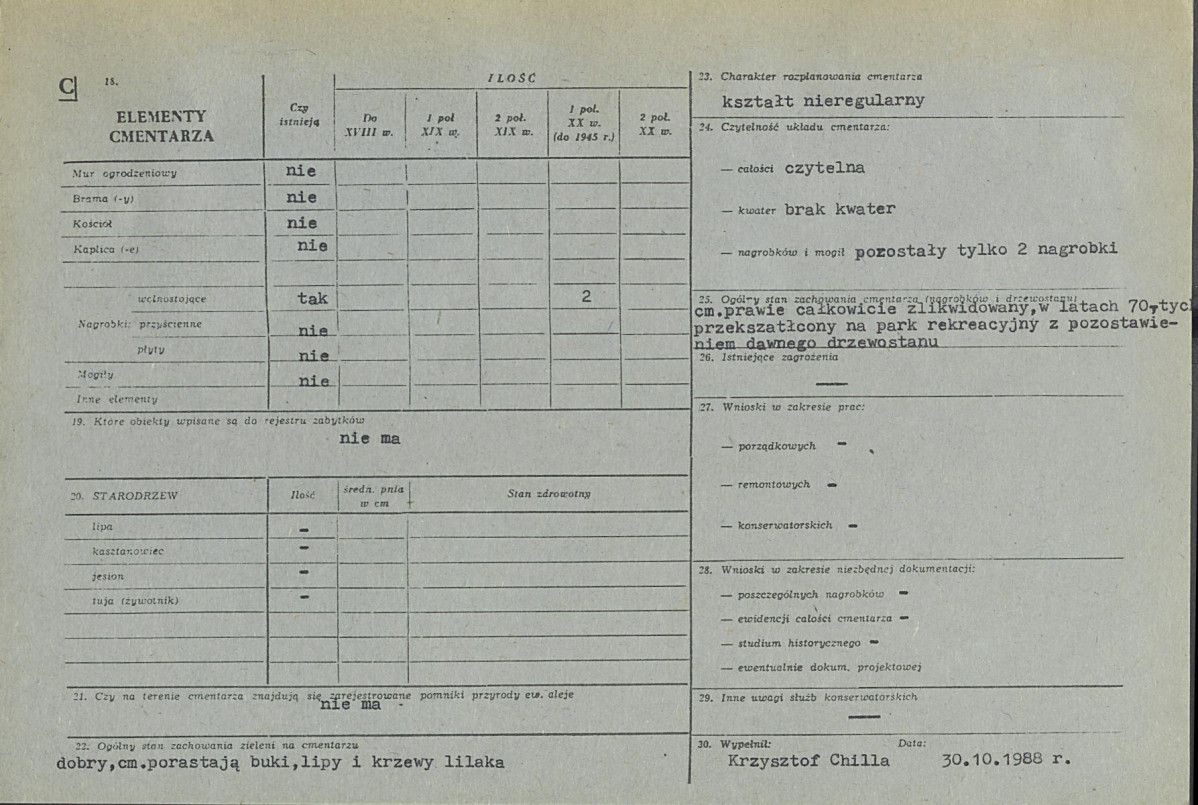 KC - Karta cmentarza, skan nr 2