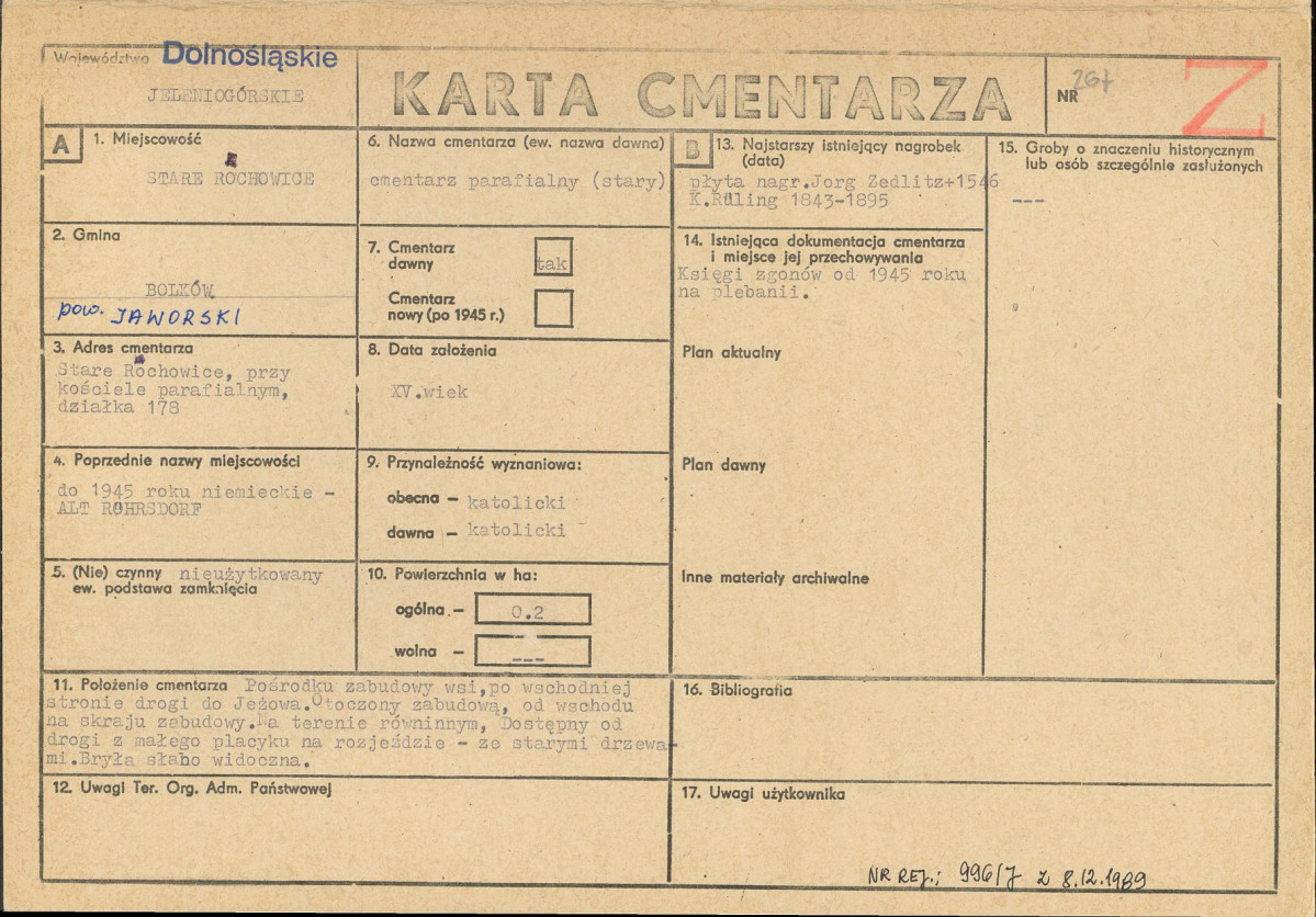 Karta cmentarza, skan nr 1