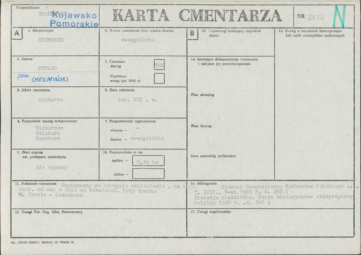 KC - Karta cmentarza, skan nr 1