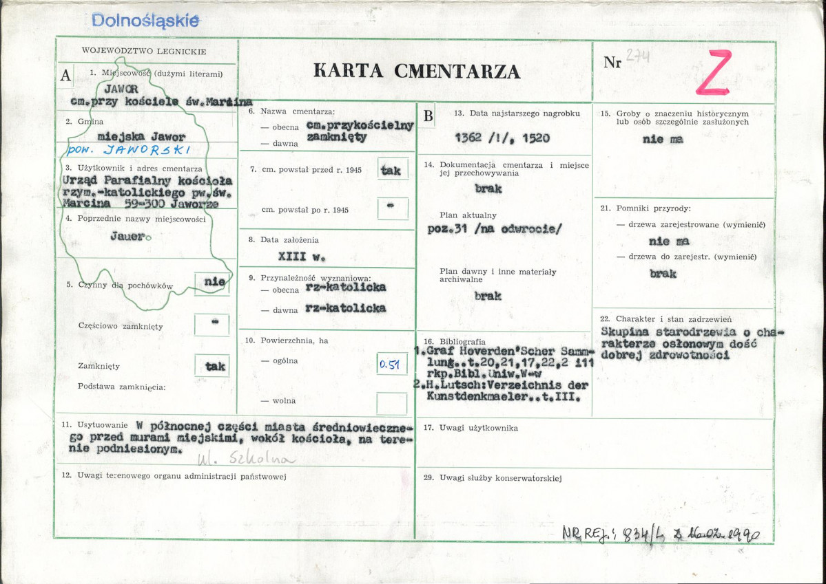Karta cmentarza, skan nr 1
