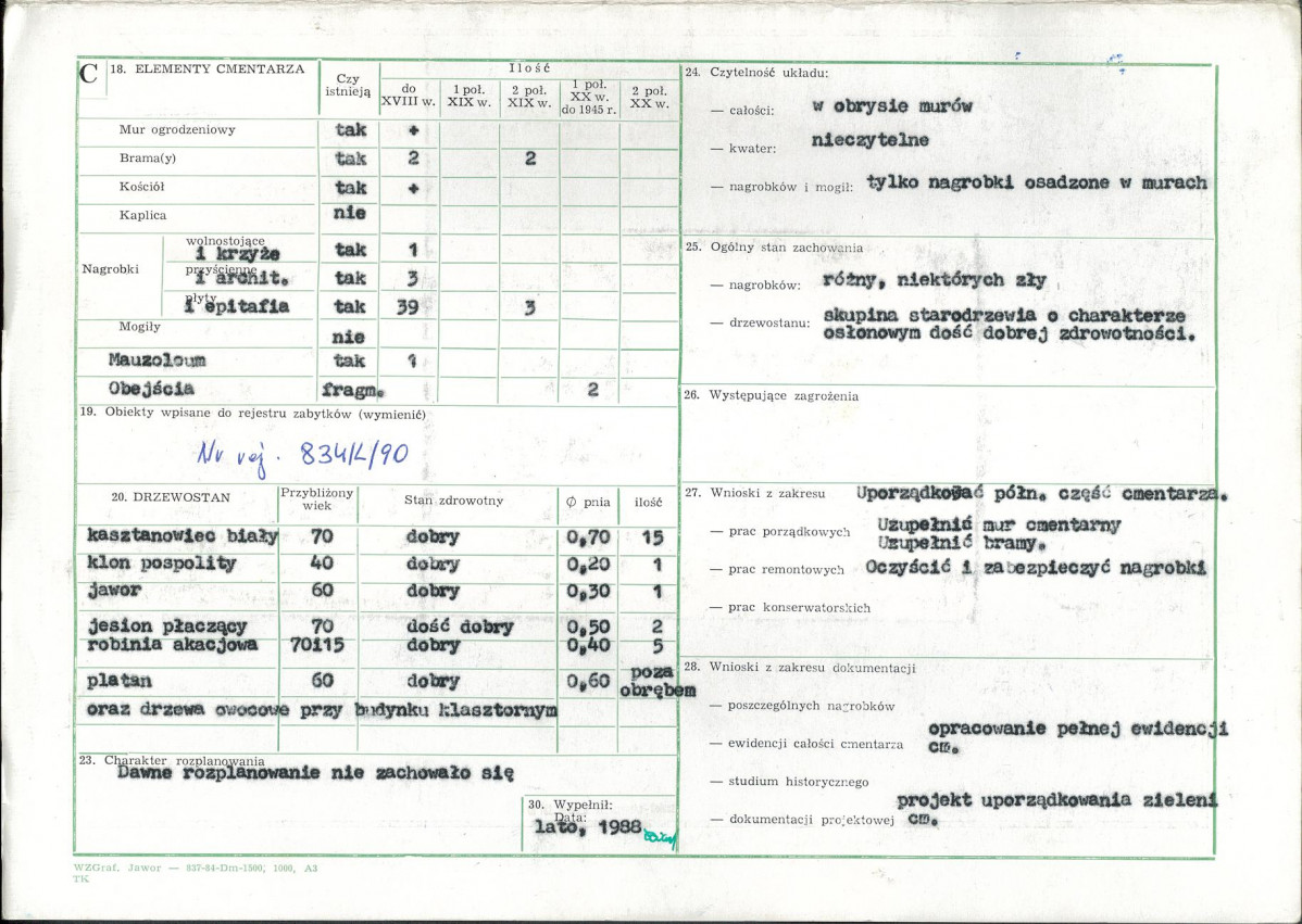 Karta cmentarza, skan nr 2