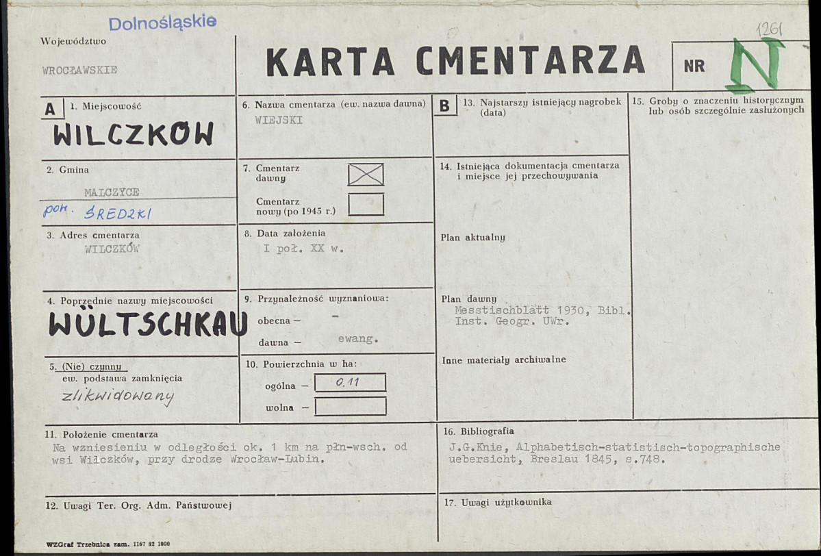 KC - Karta cmentarza, skan nr 1