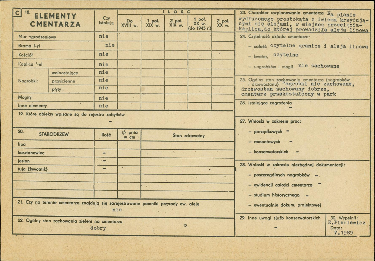 Karta cmentarza, skan nr 2