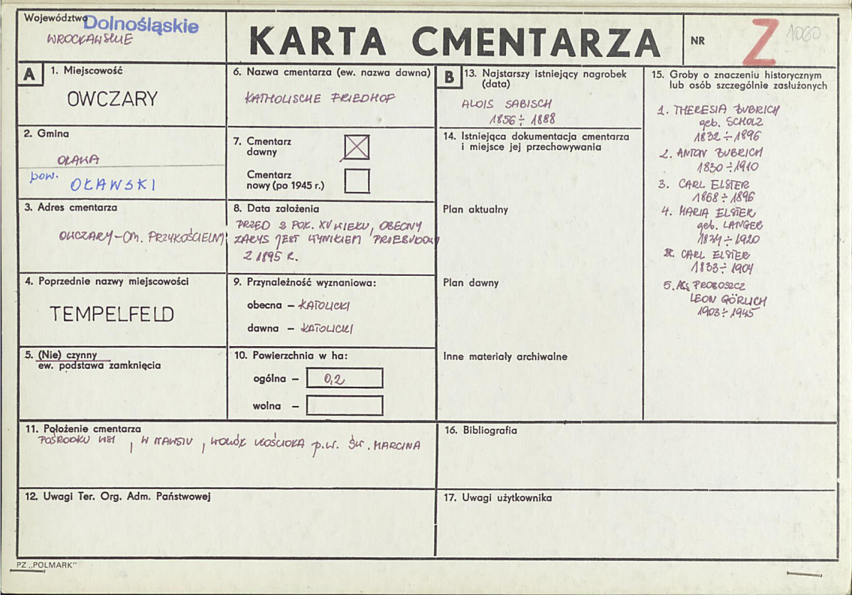Karta cmentarza, skan nr 1