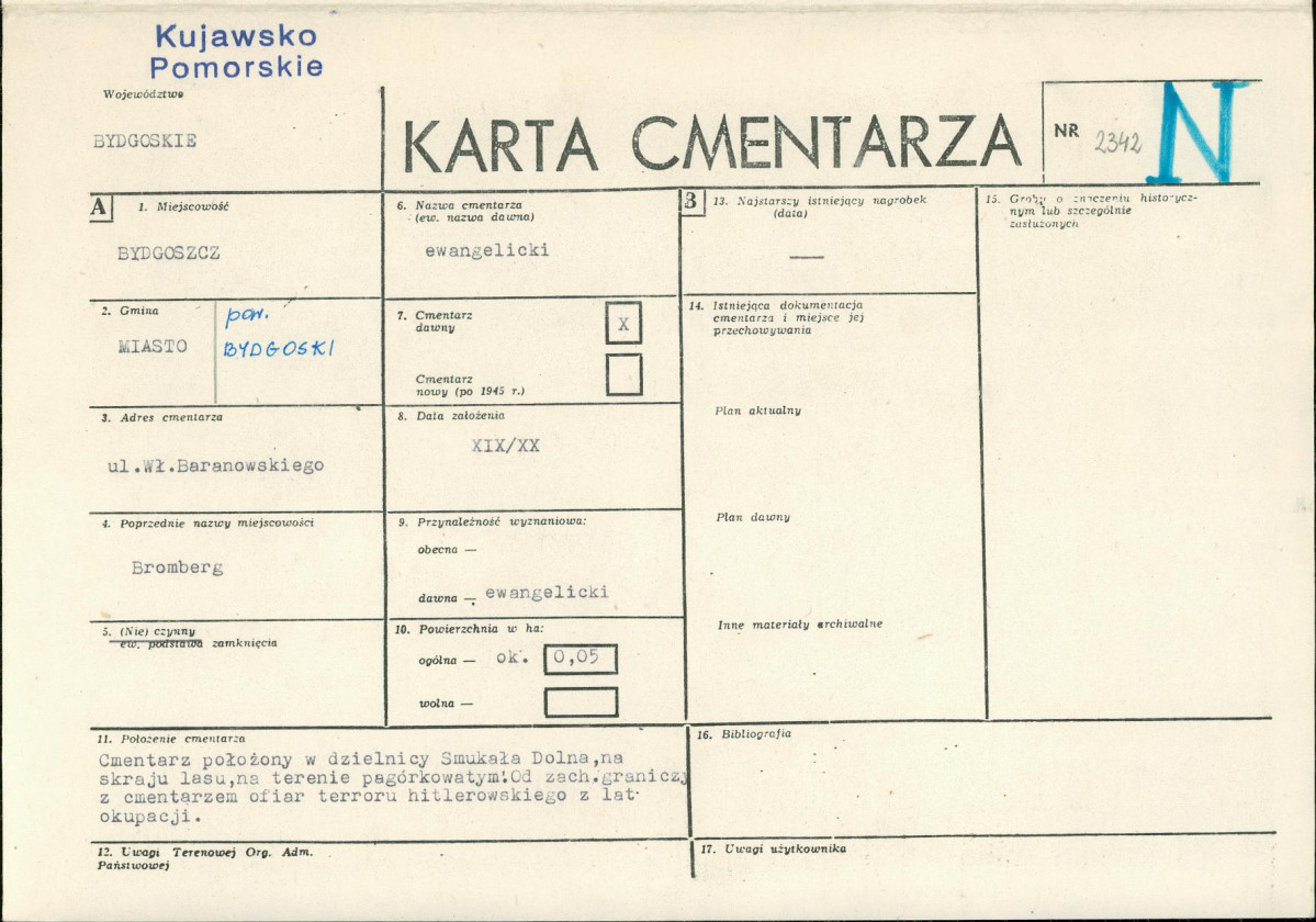KC - Karta cmentarza, skan nr 1