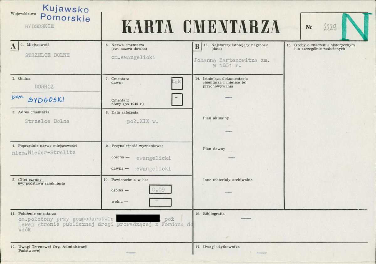 KC - Karta cmentarza, skan nr 1