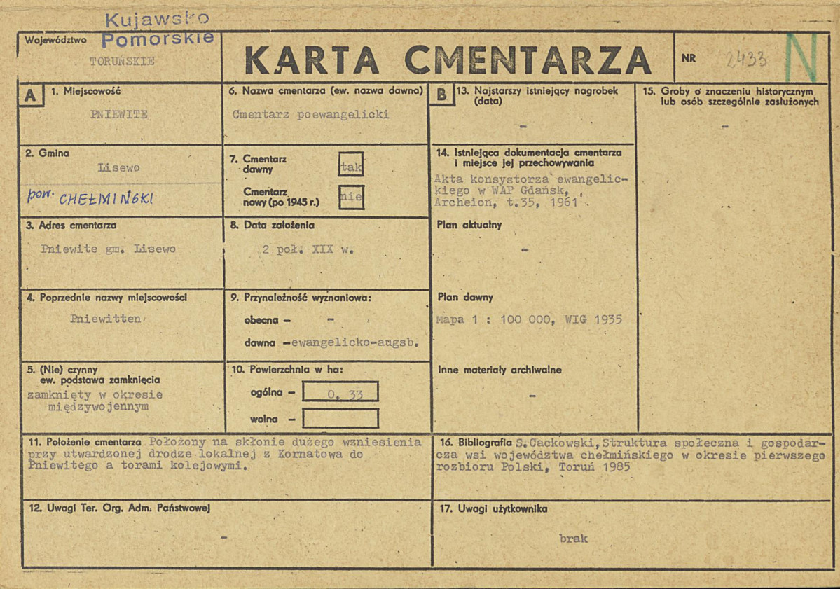 KC - Karta cmentarza, skan nr 1