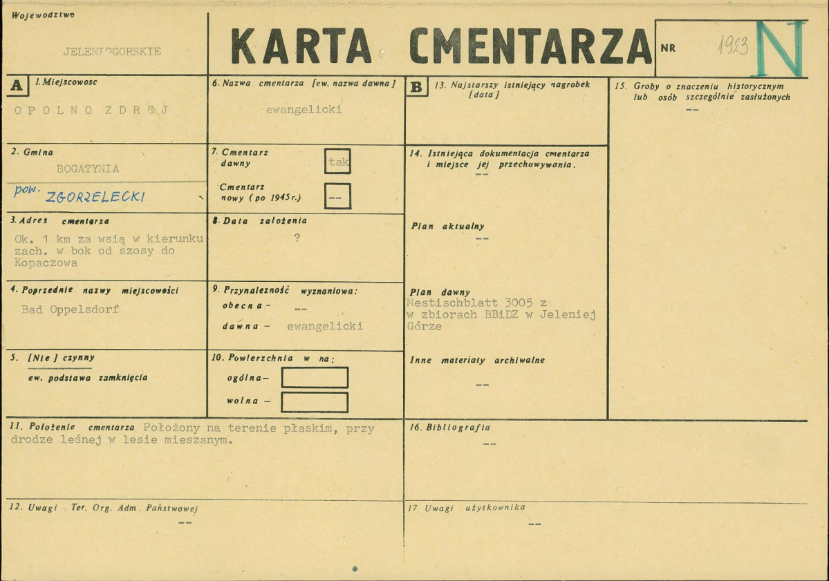 KC - Karta cmentarza, skan nr 1