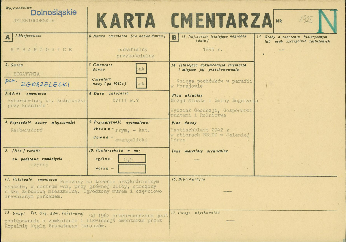 KC - Karta cmentarza, skan nr 1
