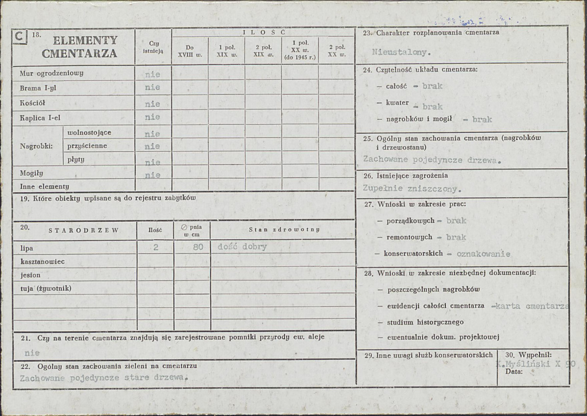 Karta cmentarza, skan nr 2