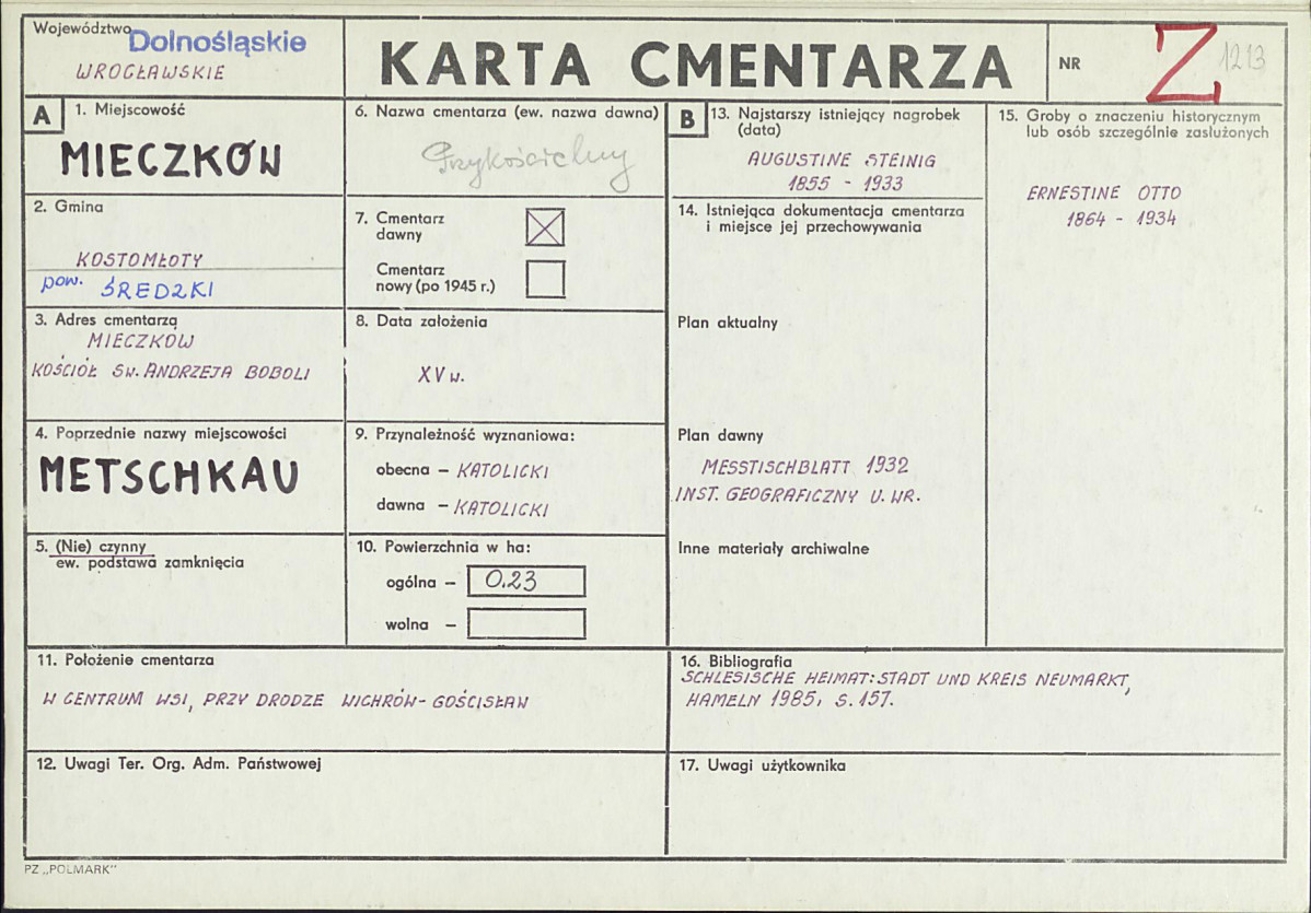 Karta cmentarza, skan nr 1