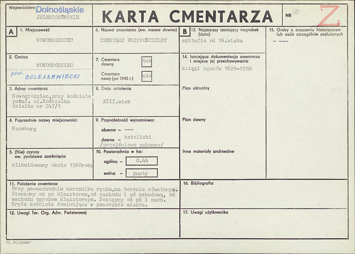 Karta cmentarza, skan nr 1