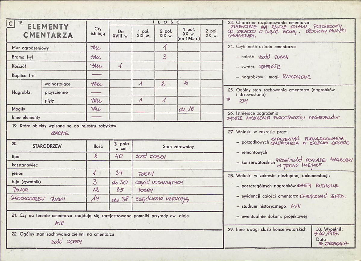 Karta cmentarza, skan nr 2