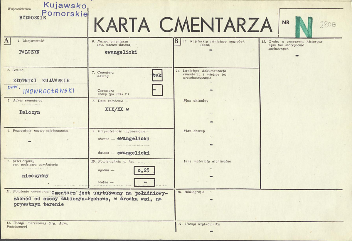 KC - Karta cmentarza, skan nr 1
