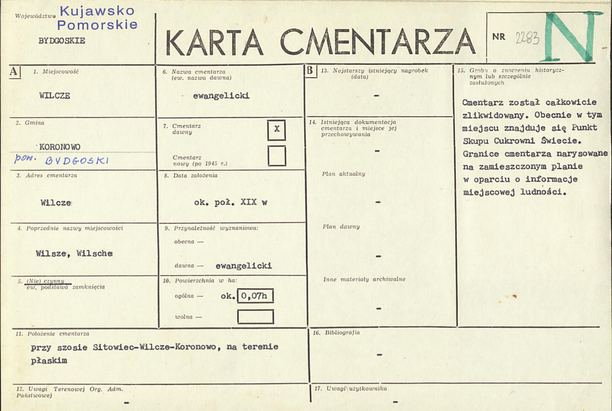 KC - Karta cmentarza, skan nr 1