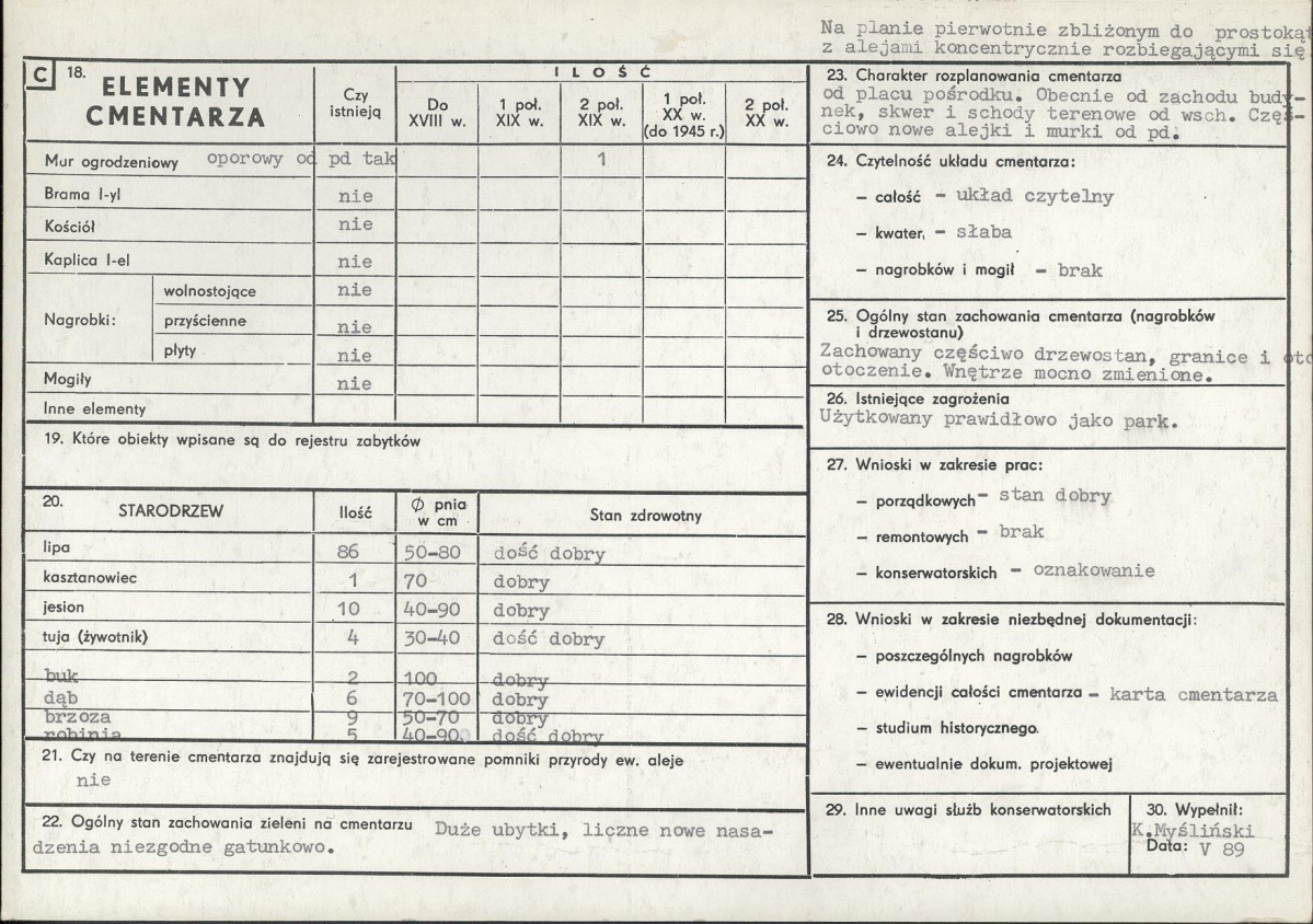 Karta cmentarza, skan nr 2