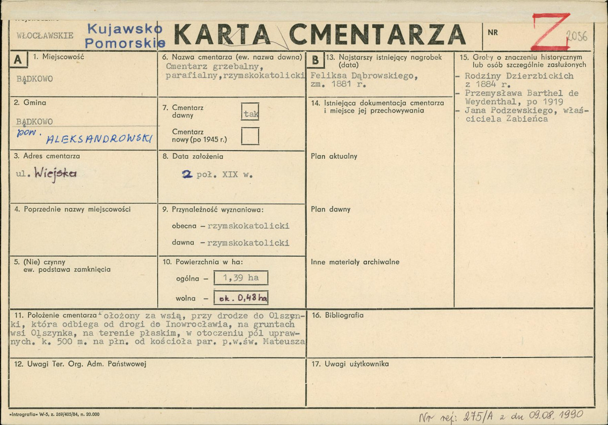 Karta cmentarza, skan nr 1