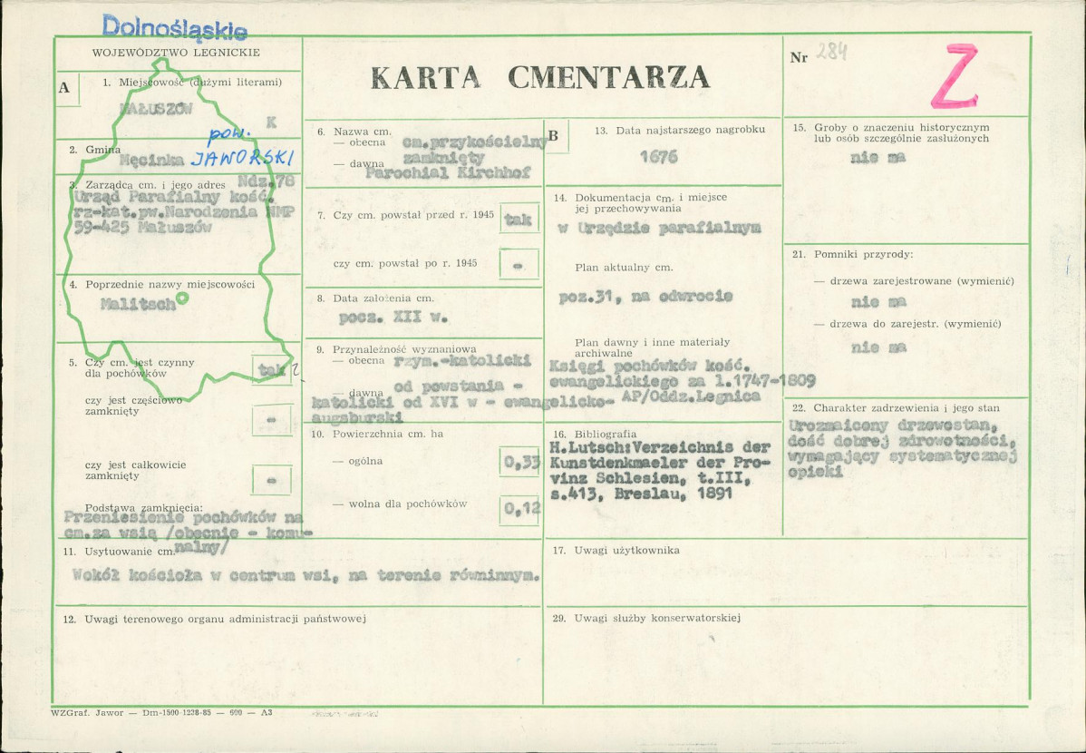 Karta cmentarza, skan nr 1