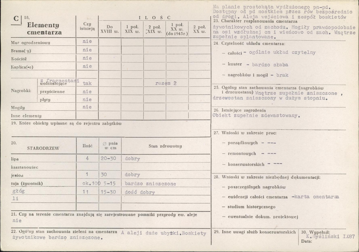 Karta cmentarza, skan nr 2