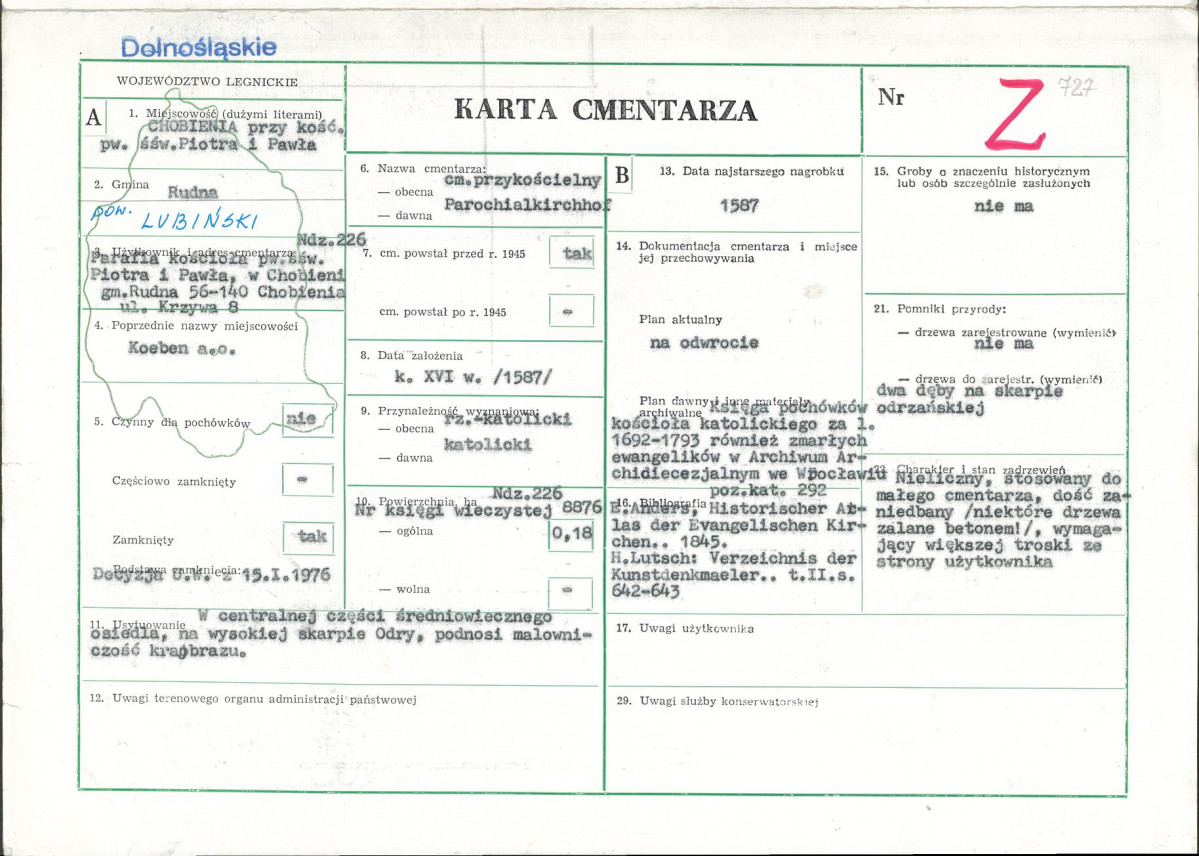 Karta cmentarza, skan nr 1