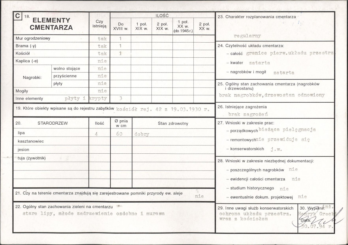 KC - Karta cmentarza, skan nr 2