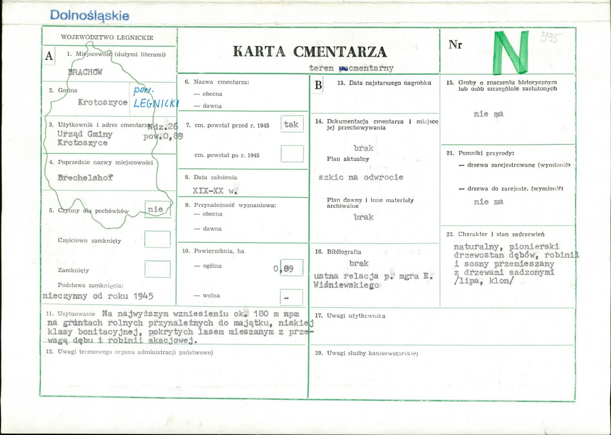KC - Karta cmentarza, skan nr 1