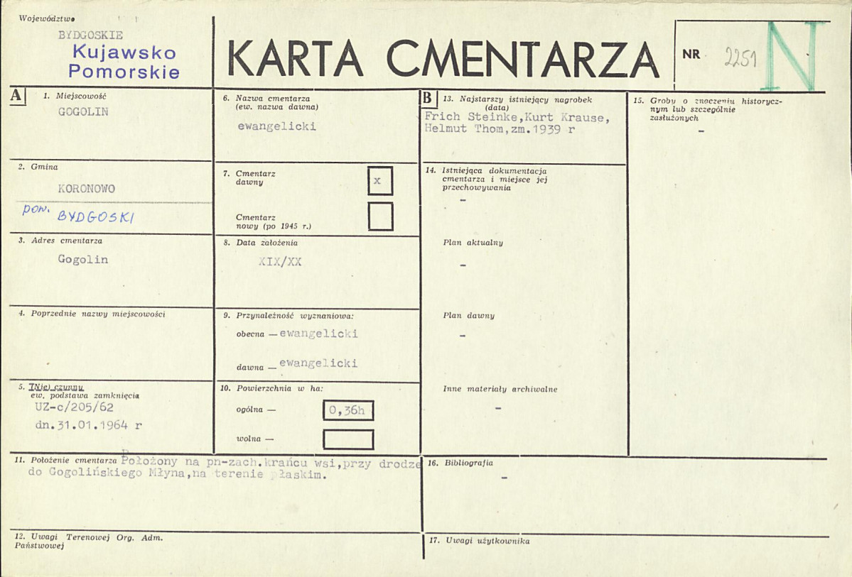 KC - Karta cmentarza, skan nr 1